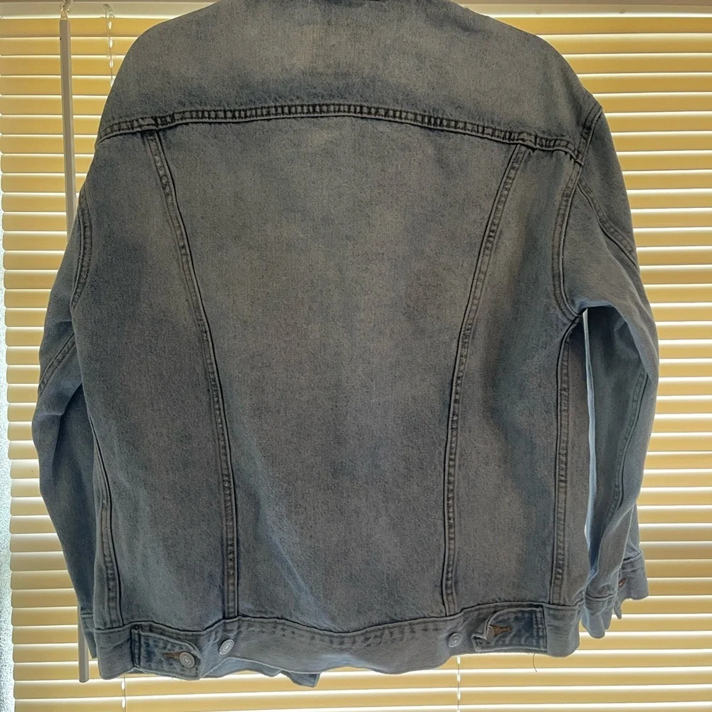 Levi's Premium Light Blue Denim Jacket Button Front Point Collar Men's - Picture 2 of 4